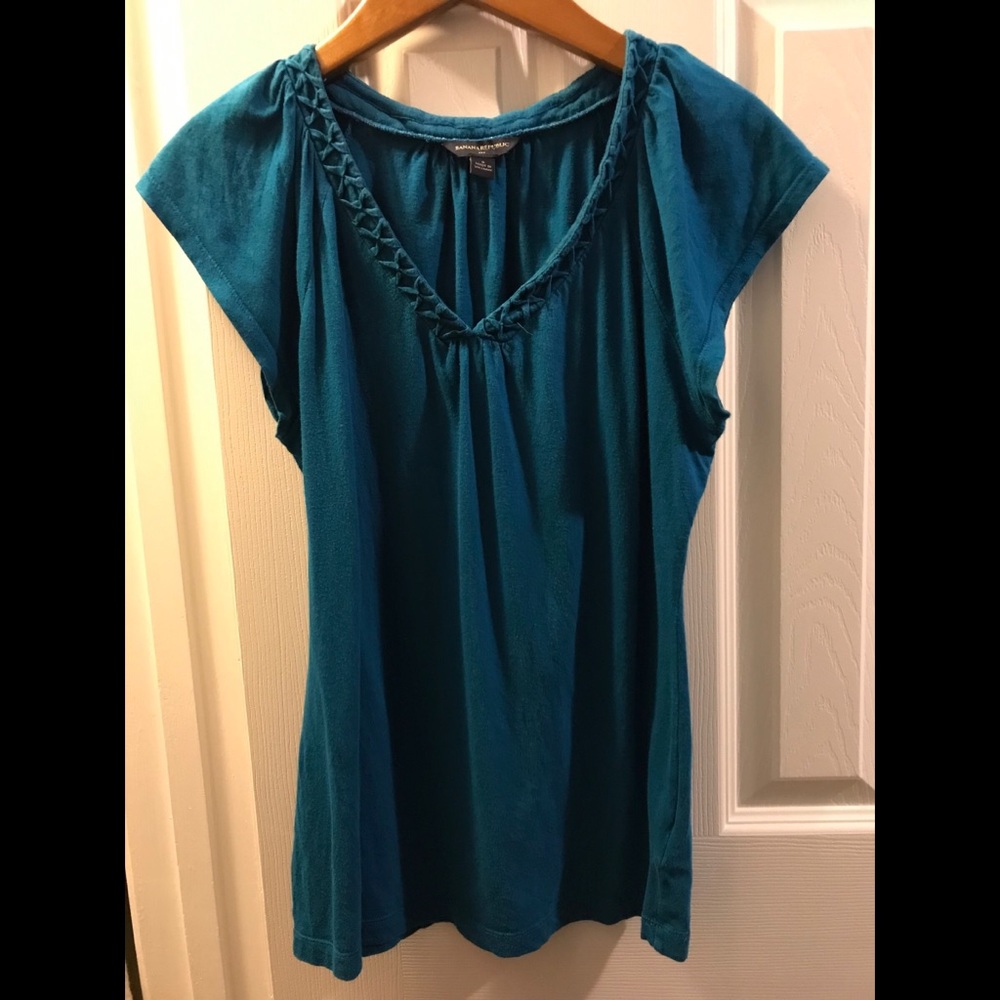 Teal Banana Republic short sleeve shirt